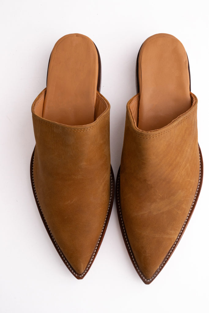 Navaja: Honey Suede Mules