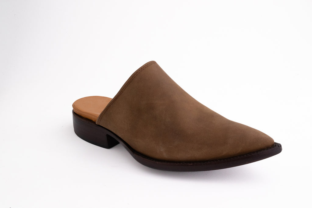 Navaja: Taupe Suede Mules