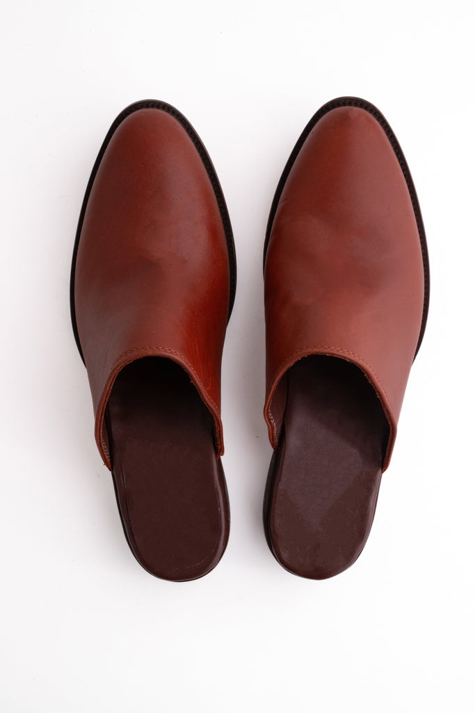 Palenque: Burgundy Leather Mules