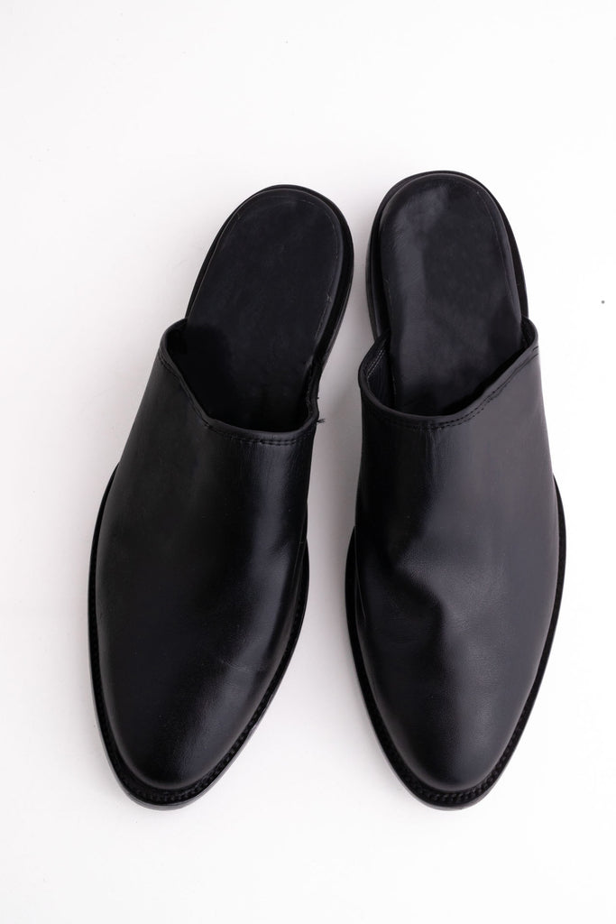 Palenque: Black Leather Mules