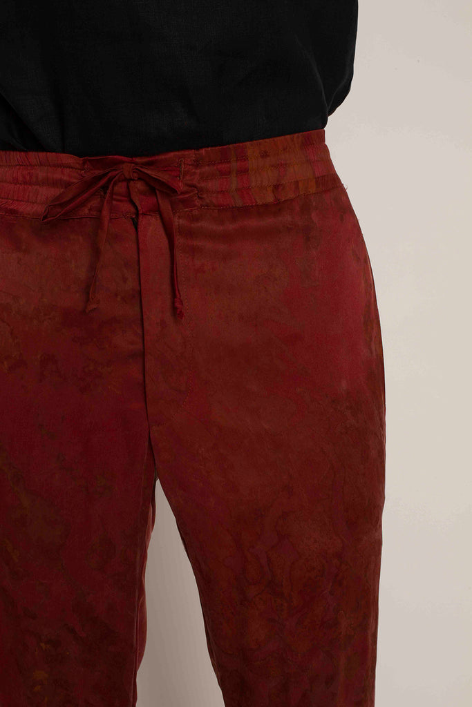 Risas Pants: Red Oxyde Dye Silk