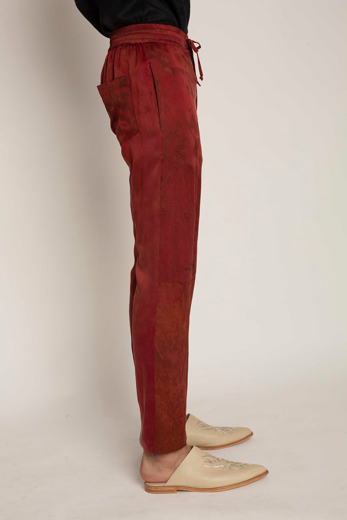 Risas Pants: Red Oxyde Dye Silk