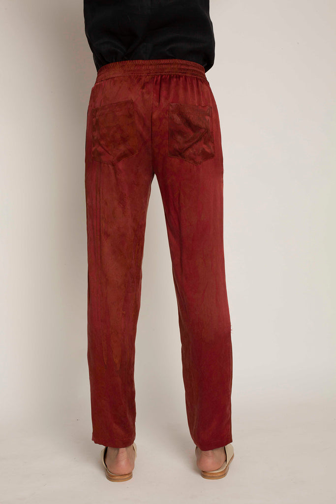 Risas Pants: Red Oxyde Dye Silk